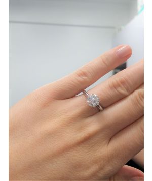 2.02cts Six Prong Round Cut Diamond Ring Clarity Enhanced