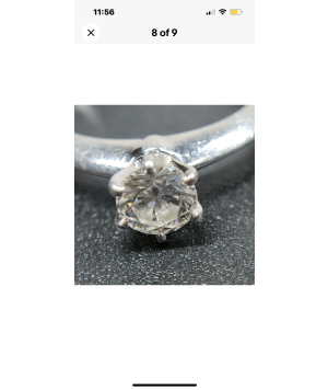 Tiffany &Co Engagement Ring Platinum Solitaire Diamond with paperwork 