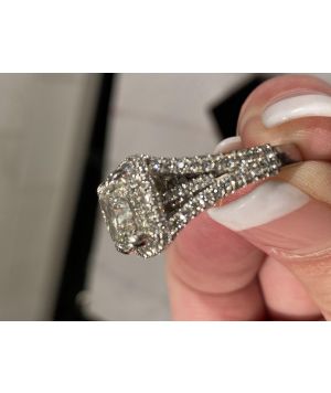 Over 5 carat cushion cut center stone, custom designed ring