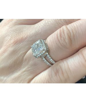 Princess Cut 2 Carat IGI GIA Certified Natural Diamond Ring Set