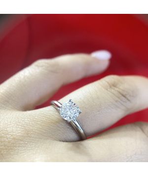 Certified 1.03CT CE Solitaire Round Diamond Engagement Ring