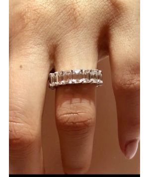 7 carat emerald cut eternity deals band