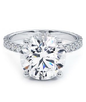 4.65 Carat F-SI1 Round Cut Diamond Engagement Ring