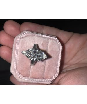 Elongated marquise diamond ring 4.41 carat E color diamond great deal 