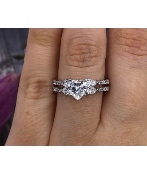 Unique Certified 1.66  cts Heart shape diamond ring 