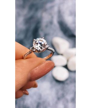 1.49 carat Round cut Diamond Three-Stone Engagement ring I/SI1 