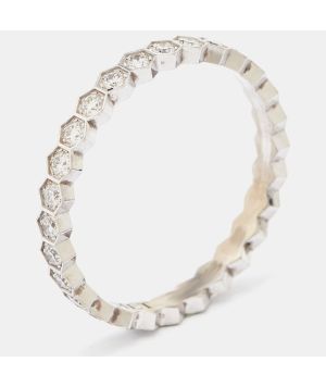 Chaumet Bee My Love Diamond 18k White Gold Ring Size 52