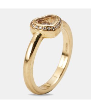 Chopard Happy Diamonds 18k Yellow Gold Ring Size 53