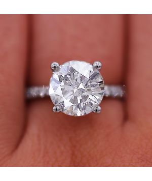 Special 4.01 ct Outstanding Pave Diamond Engagement Ring