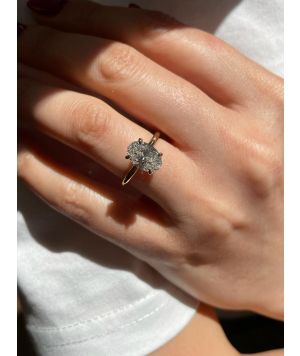 2 carat yellow gold oval engagement ring