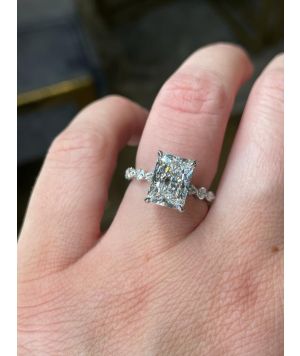4 carat lab grown radiant cut diamond ring 