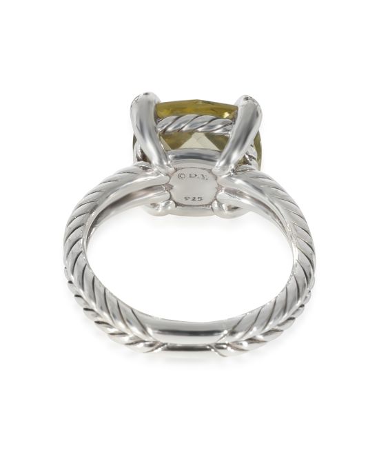 David Yurman Chatelaine Prasiolite Diamond Ring in Sterling Silver 0.05 CTW