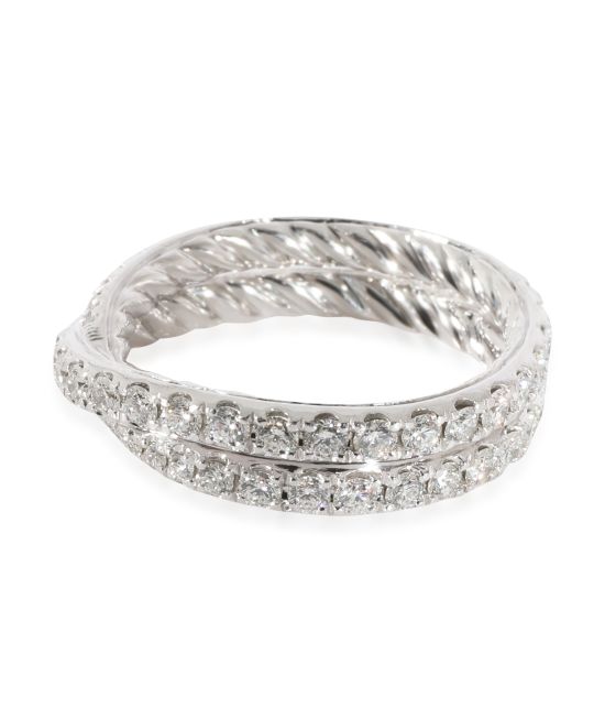 David Yurman Crossover Diamond Band in Platinum 1.03 CTW