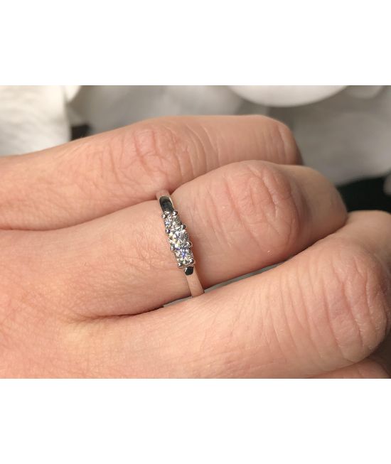Classic 3tone ring in 14k white gold 