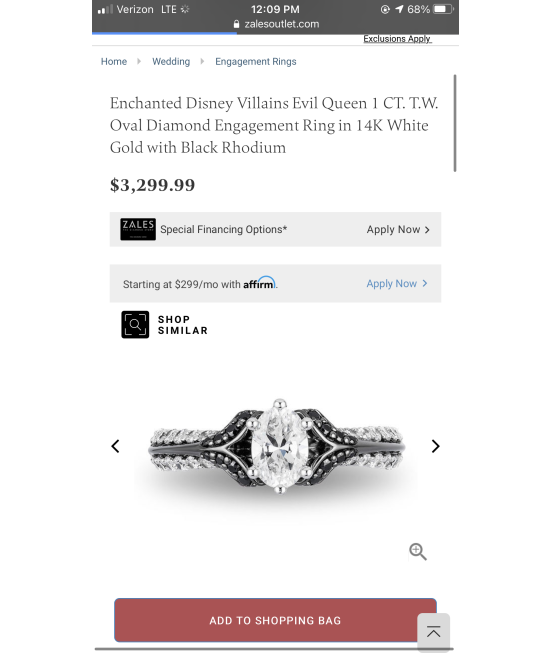 Evil queen hot sale engagement ring