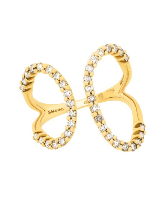 SALVINI 18K Yellow Gold, 0.70ct. tw. Diamond Wrap Ring sz 6.5 20075663