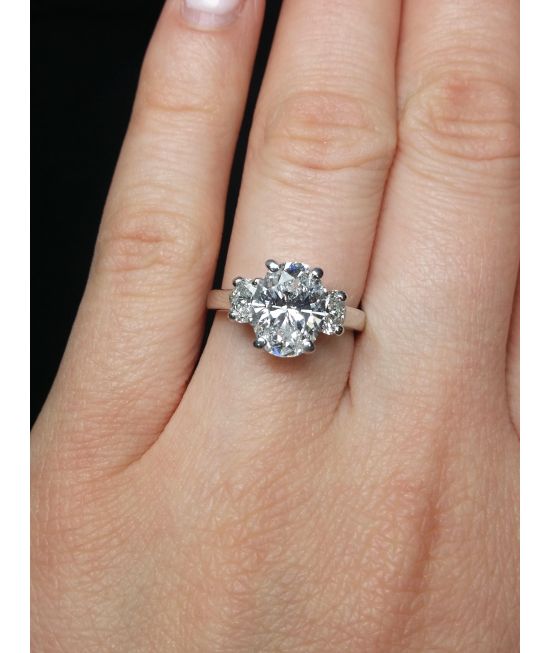 1.50 Carat Oval Cut White Gold Diamond Engagement Ring - Shaftel Diamonds