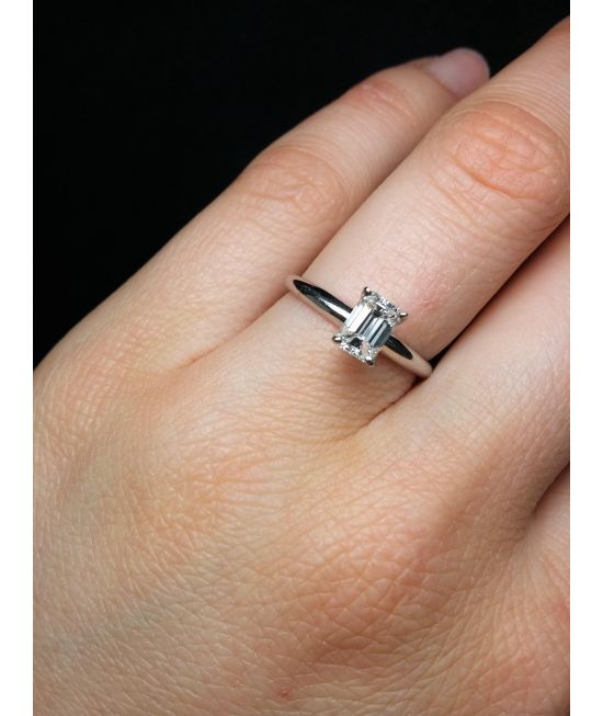 Emerald Cut Moissanite Diamond Solitaire Ring, Anniversary Ring - Shraddha  Shree Gems