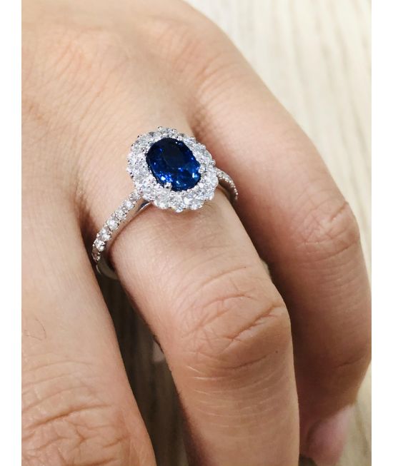 Classic Princess Diana sapphire diamond Ring