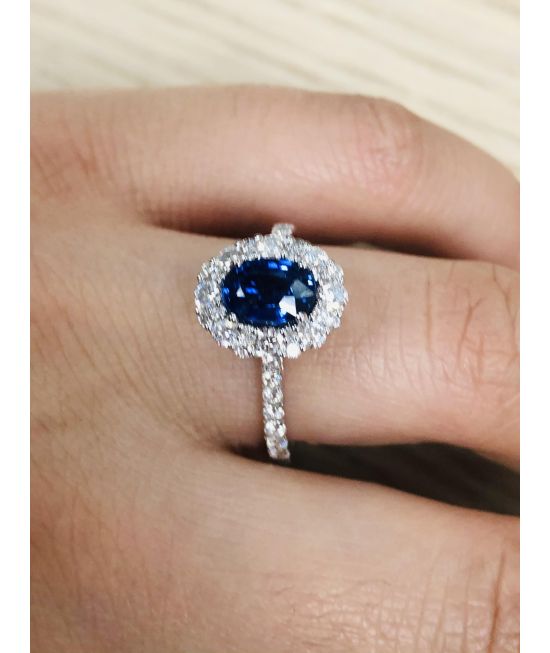 Classic Princess Diana sapphire diamond Ring