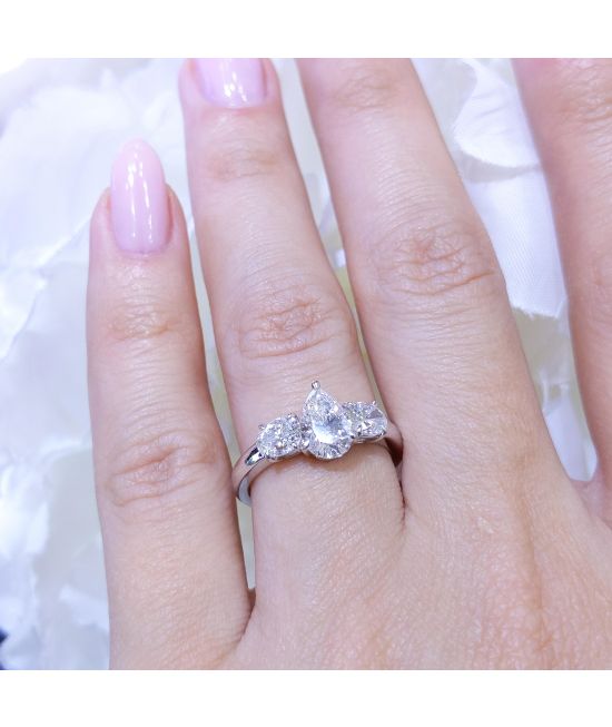 3 Stone Style in 14 Karat White and Yellow Round Shaped Diamond Engagement  Ring – MJ Christensen Diamonds