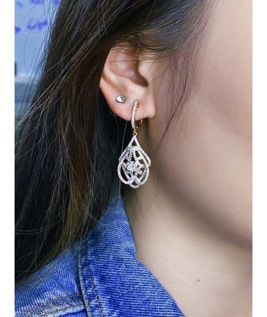 Rose gold fashion earrings on sale