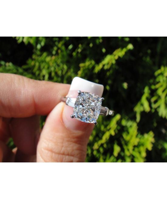 2.5 carat Cushion cut Diamond Engagement Ring