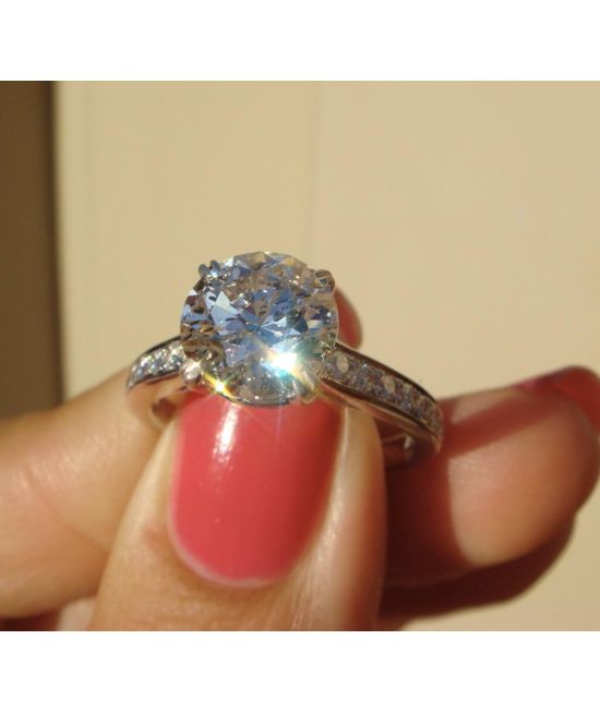 2.40 Platinum Diamond Solitaire inspired By Cartier