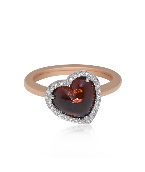 Mimi Milano Juliet 18K Yellow and White Gold, 3.91ct. tw. Garnet and Diamond Halo Ring sz 6.25 A450C8GB