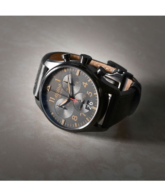 Alpina Startimer Pilot Chronograph Black Dial Quartz Men s Watch AL 372BBG4FBS26