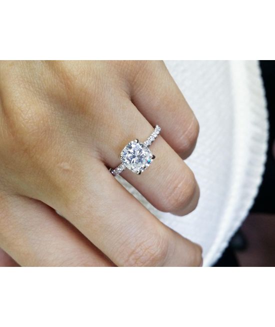 Cushion Cut Engagement Ring  2.60 Ct I VS1 GIA –