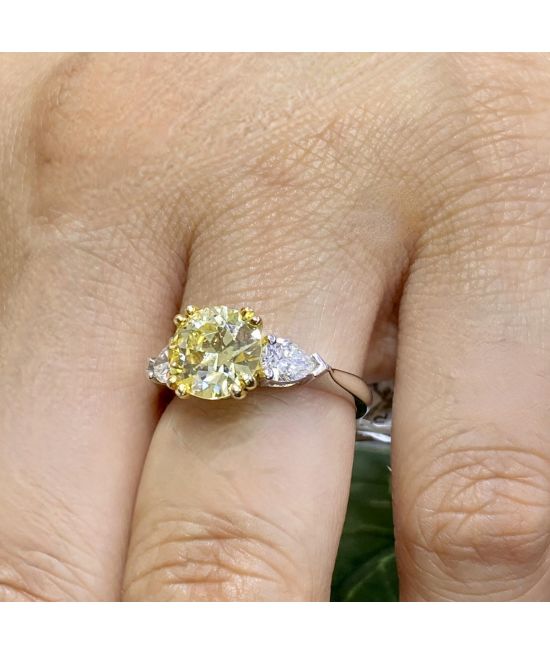 Round yellow diamond best sale