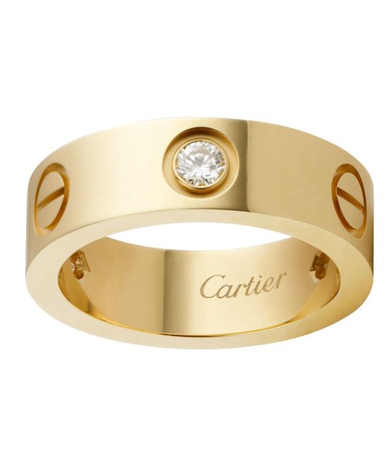 AUTHENTIC CARTIER Love Ring Wedding Band in 18k Rose Gold, 3 Diamonds  (X-80) | eBay