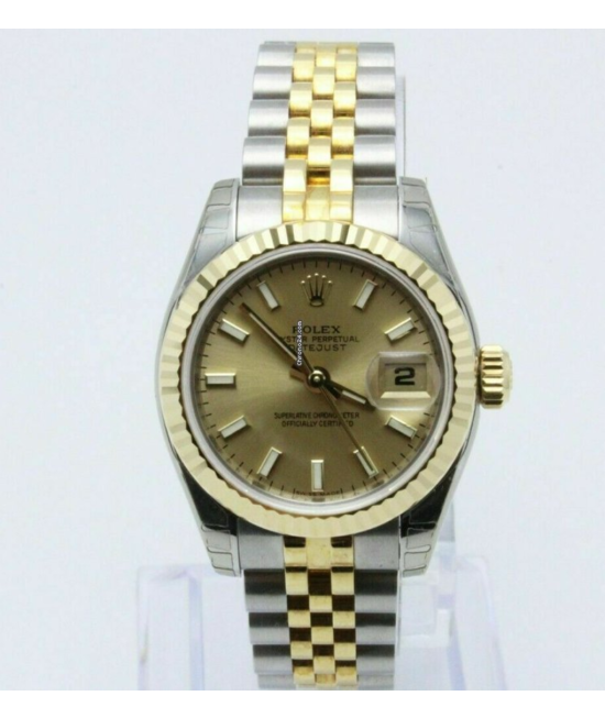 Pre-owned Rolex Ladies Datejust 179173 18k Yellow Gold & Stainless