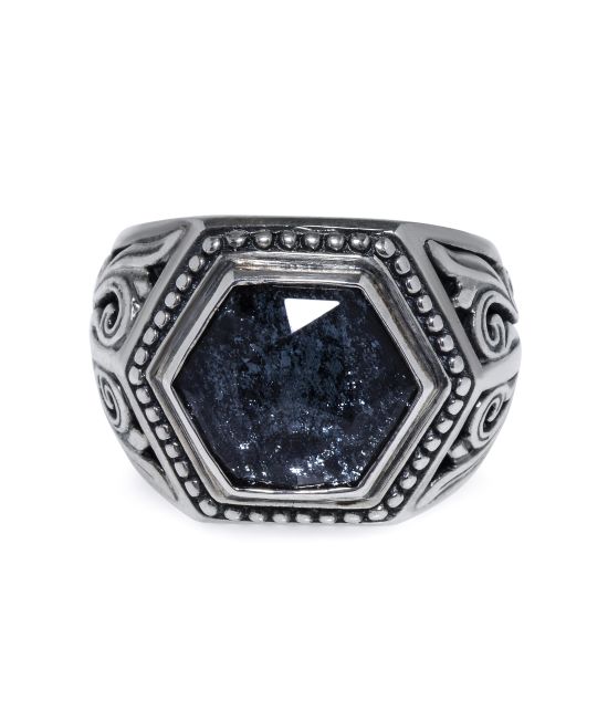 Konstantino Santorini Sterling Silver, Hematite Statement Ring Sz. 7.5 DKJ787-131-419
