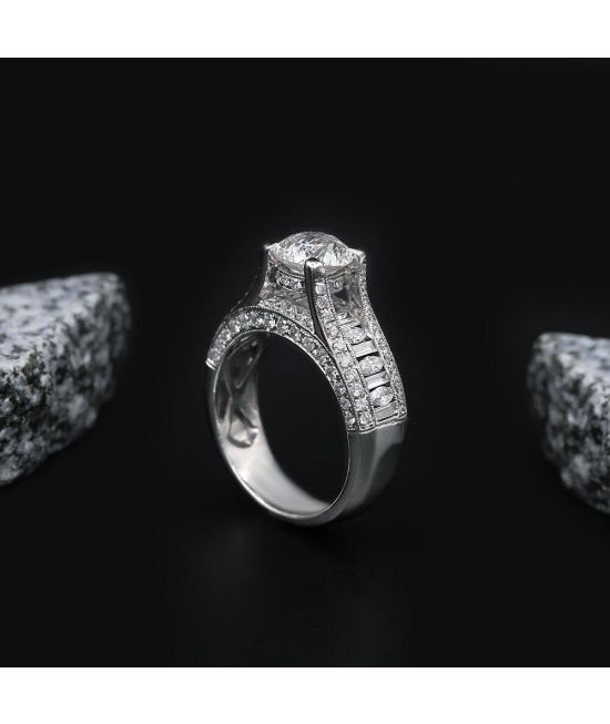 Exclusive 18k White Gold Cocktail Ring featured with 3.53ct TCW *CE