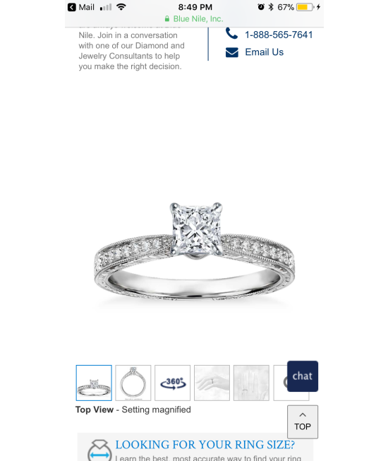 Blue nile clearance princess cut