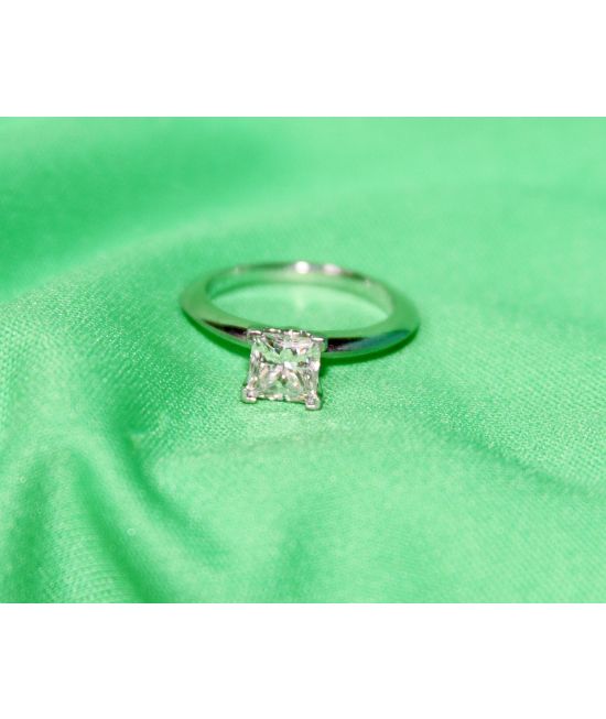Square Brilliant 1.07 Carat IVS1 Solitaire Diamond Engagement Ring