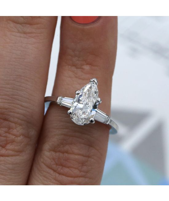 Amazing Platinum Engagement Ring with 2.05ct. Total Diamond Weight