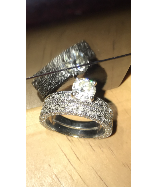 Round Diamond Halo Engagement Ring, .90 Carat Center, 14K White Gold