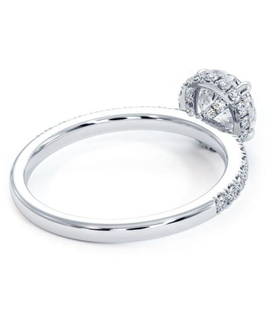 Round Hidden Halo The Sex And The City Micropavé Diamond Engagement Ring In 18k White Gold 5925