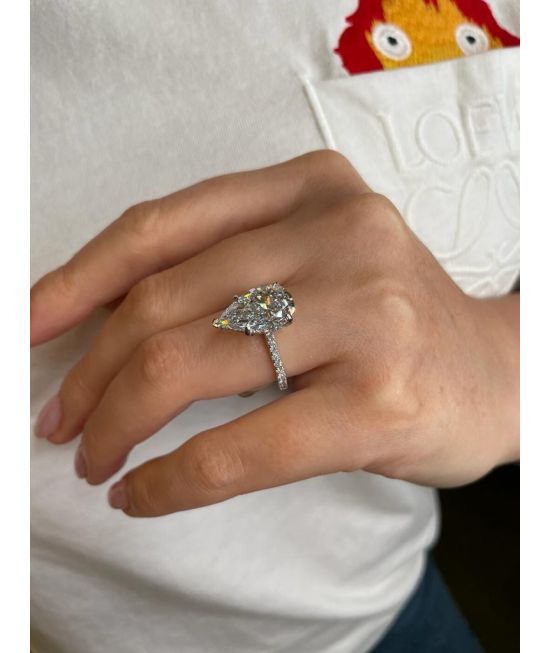 Cathedral pear engagement ring store
