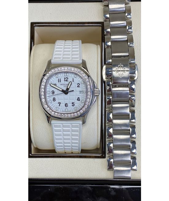 Patek philippe aquanaut diamond ladies clearance watch