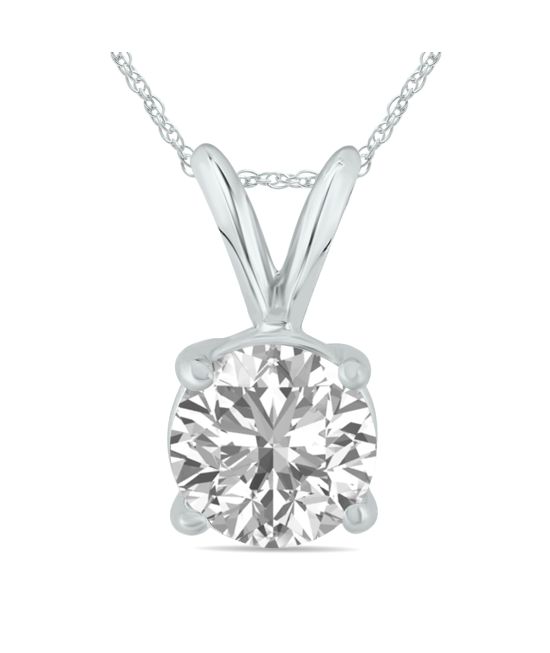 IGI Certified Lab Grown 1 1/10 Carat Diamond Solitaire Pendant in 14K White Gold (H Color, VS2 Clarity)