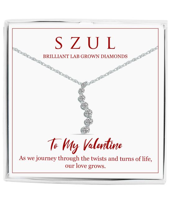 Jewelry Gift For My Valentine - 1/4 Carat TW Lab Diamond Journey Pendant in .925 Sterling Silver (F-G Color, VS1-VS2 Clarity)
