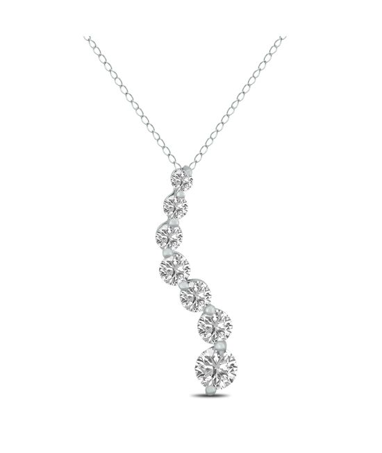 1/4 CTW Lab Grown Diamond Journey Pendant in 10K White Gold