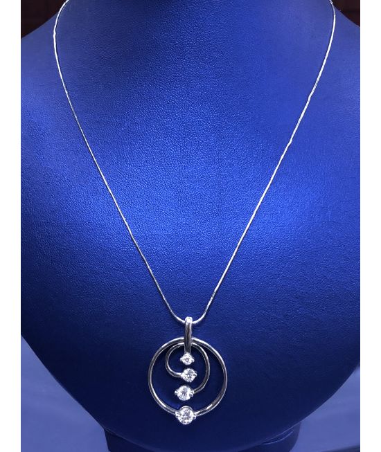 Pendant features 4 Round cut White Diamonds
