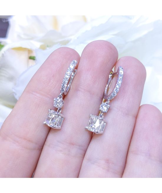 Round cut diamond earrings store