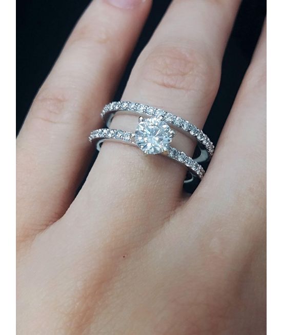 Petite micro pave engagement ring store