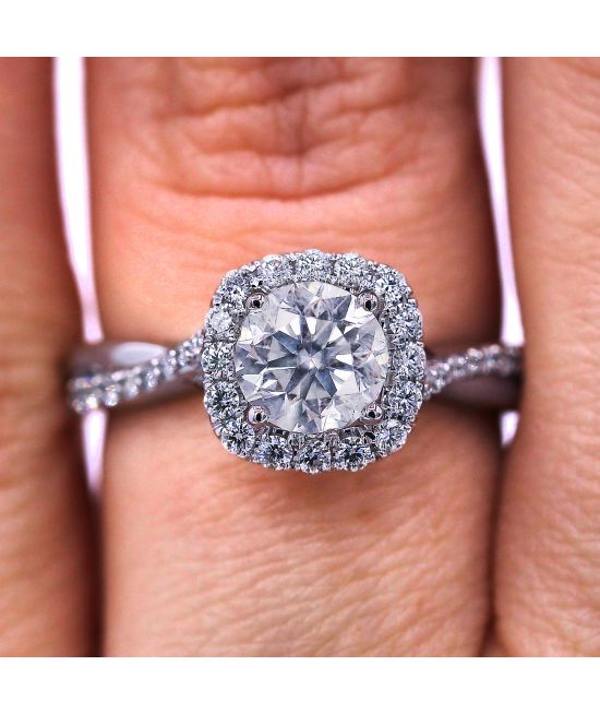 Diamond Twist Halo Engagement Ring